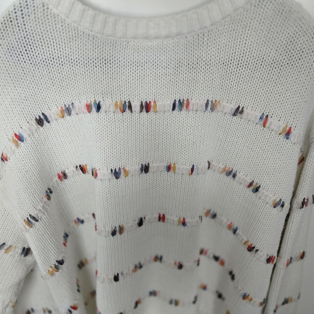 The General Good, Size XL, White And Multicolor Knit Sweater - Picture 9 of 9